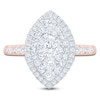 Thumbnail Image 3 of Multi-Diamond Marquise Double Halo Engagement Ring 1 ct tw 14K Two-Tone Gold