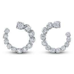 Matinee by A Link Diamond Graduated Wrap Hoop Earrings 2 ct tw 18K White Gold