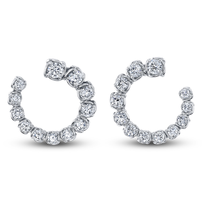 Main Image 1 of Matinee by A Link Diamond Graduated Wrap Hoop Earrings 2 ct tw 18K White Gold