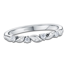 Kirk Kara Diamond Four-Stone Leaf Wedding Band 1/15 ct tw Platinum