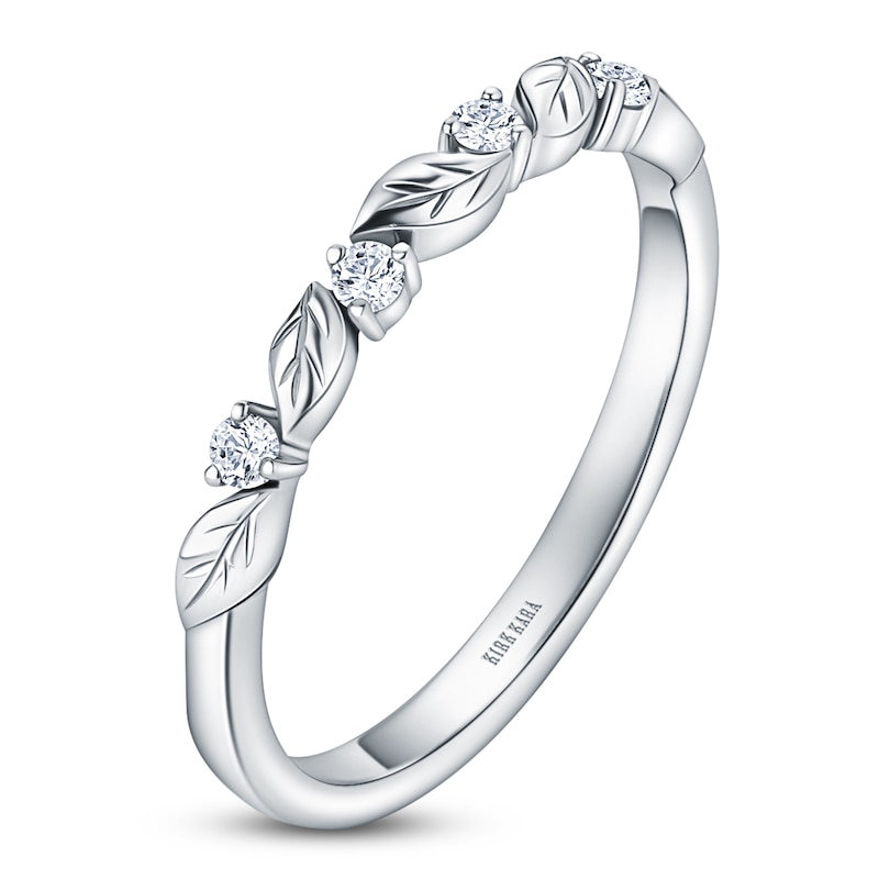 Main Image 2 of Kirk Kara Diamond Four-Stone Leaf Wedding Band 1/15 ct tw Platinum