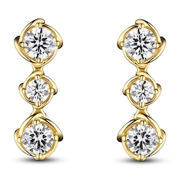 Matinee by A Link Diamond Abbracci Three-Stone Drop Earrings 1/2 ct tw 18K Yellow Gold