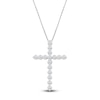 Thumbnail Image 1 of Lab-Created Diamond Cross Necklace 2 ct tw 14K White Gold 18&quot;