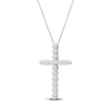 Thumbnail Image 2 of Lab-Created Diamond Cross Necklace 2 ct tw 14K White Gold 18&quot;