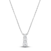 Thumbnail Image 1 of Lab-Created Diamond Graduated Three-Stone Stack Necklace 1/4 ct tw 14K White Gold 18&quot;