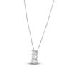 Thumbnail Image 2 of Lab-Created Diamond Graduated Three-Stone Stack Necklace 1/4 ct tw 14K White Gold 18&quot;