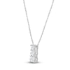 Thumbnail Image 4 of Lab-Created Diamond Graduated Three-Stone Stack Necklace 1/4 ct tw 14K White Gold 18&quot;