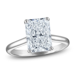 Radiant-Cut Lab-Created Diamond Solitaire Plus Engagement Ring 3 ct tw Platinum (VS2/F)