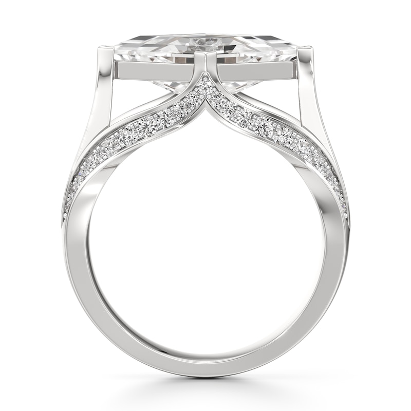 Main Image 2 of J'Lure Lab-Created Diamond Lozenge Step-Cut Engagement Ring 3-1/2 ct tw 18K White Gold