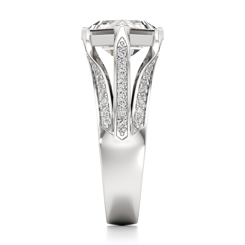 Main Image 3 of J'Lure Lab-Created Diamond Lozenge Step-Cut Engagement Ring 3-1/2 ct tw 18K White Gold