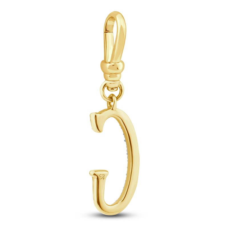 Main Image 2 of Charm'd by Lulu Frost Diamond Letter G Charm 1/18 ct tw Pavé Round 10K Yellow Gold