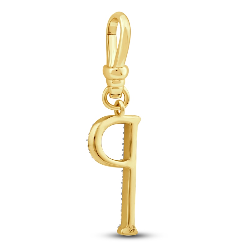 Main Image 2 of Charm'd by Lulu Frost Diamond Letter P Charm 1/15 ct tw Pavé Round 10K Yellow Gold