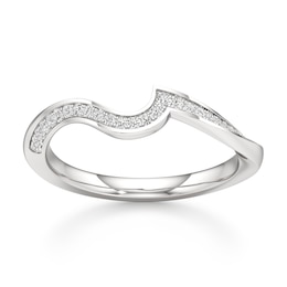 J'Lure Lab-Created Diamond Contour Wedding Band 1/6 ct tw 18K White Gold