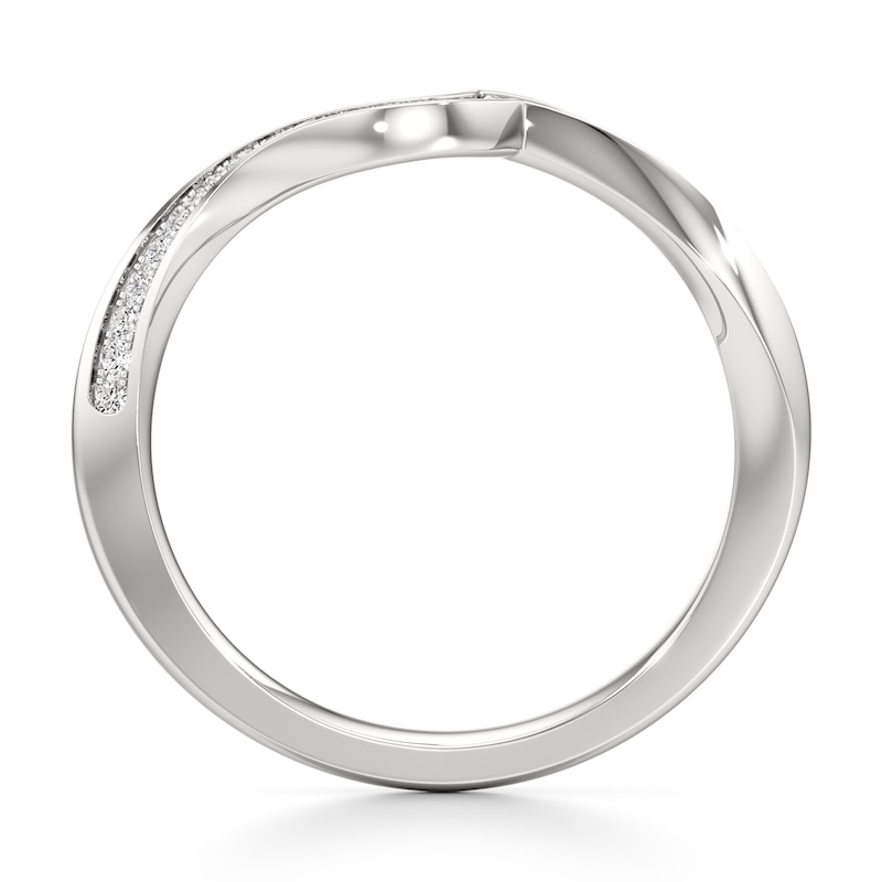 Main Image 2 of J'Lure Lab-Created Diamond Contour Wedding Band 1/6 ct tw 18K White Gold