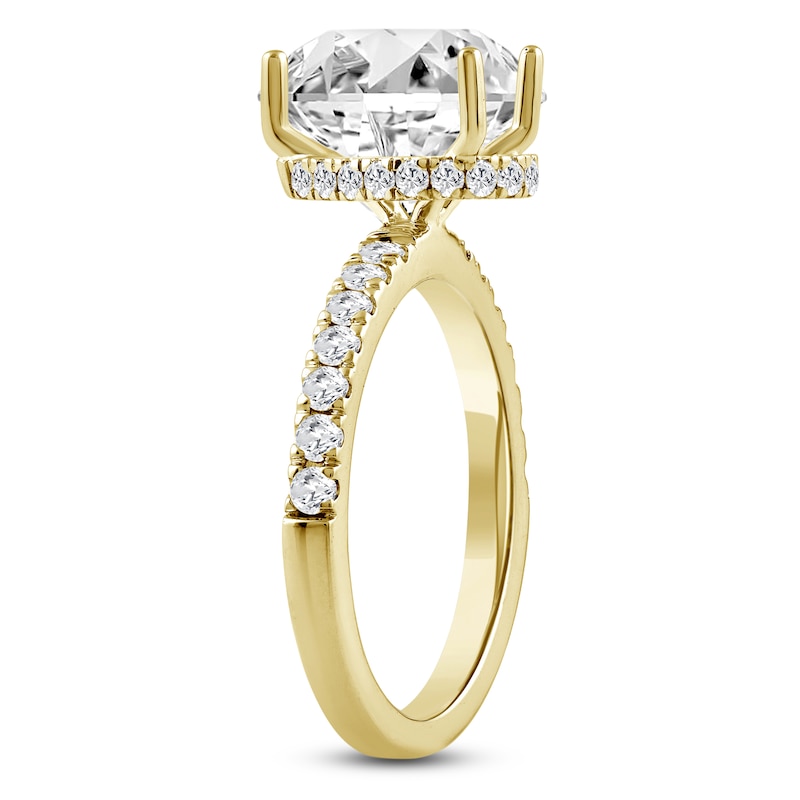 Main Image 2 of Pear-Shaped Lab-Created Diamond Engagement Ring 2-1/2 ct tw 14K Yellow Gold