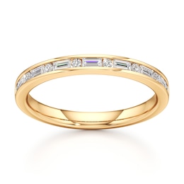 J'Lure Baguette & Round-Cut Lab-Created Diamond Wedding Band 1/3 ct tw 18K Yellow Gold