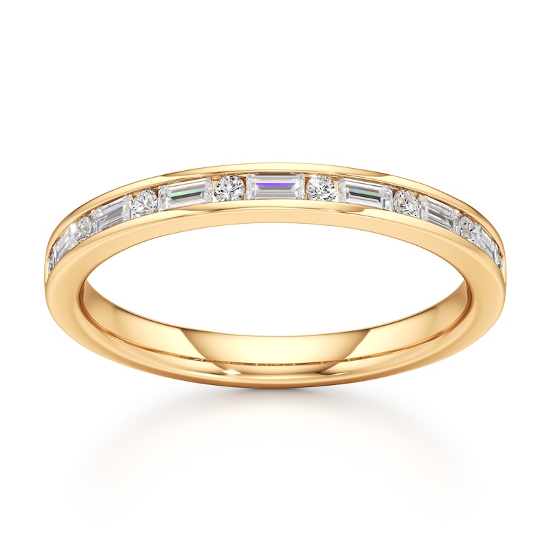 Main Image 1 of J'Lure Baguette & Round-Cut Lab-Created Diamond Wedding Band 1/3 ct tw 18K Yellow Gold