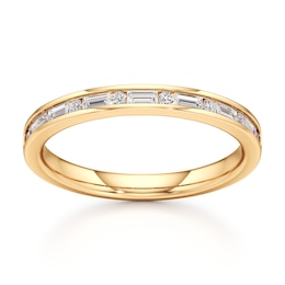 J'Lure Baguette & Round-Cut Lab-Created Diamond Wedding Band 1/3 ct tw 18K Yellow Gold