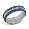 Thumbnail Image 2 of Baraka Men's Diamond Cord Ring 1/10 ct tw Sterling Silver, Stainless Steel & 18K Yellow Gold