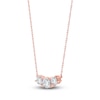 Thumbnail Image 2 of Lab-Created Diamond Three-Stone Necklace 1 ct tw 14K Rose Gold 18&quot;