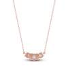 Thumbnail Image 3 of Lab-Created Diamond Three-Stone Necklace 1 ct tw 14K Rose Gold 18&quot;