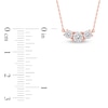 Thumbnail Image 4 of Lab-Created Diamond Three-Stone Necklace 1 ct tw 14K Rose Gold 18&quot;