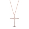 Thumbnail Image 1 of Lab-Grown Diamond Cross Necklace 1/2 ct tw 14K Rose Gold 18"