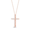 Thumbnail Image 2 of Lab-Grown Diamond Cross Necklace 1/2 ct tw 14K Rose Gold 18"