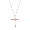 Thumbnail Image 3 of Lab-Grown Diamond Cross Necklace 1/2 ct tw 14K Rose Gold 18"