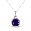 Thumbnail Image 1 of Jared Atelier Cushion-Cut Natural Amethyst & Certified Diamond Necklace 1/2 ct tw 14K Two-Tone Gold 19&quot;