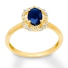 Thumbnail Image 1 of Natural Sapphire Ring 1/10 ct tw Diamonds 10K Yellow Gold