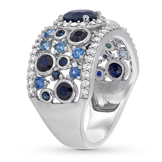Natural Sapphire Ring 1/2 carat tw Diamonds 14K White Gold | Jared