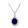 Thumbnail Image 1 of Sapphire Necklace 1/4 ct tw Diamonds 14K White Gold