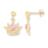 Thumbnail Image 1 of Children's Crown Earrings Lab-Created Sapphires 14K Yellow Gold