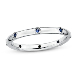 Stackable Ring Lab-Created Sapphires Sterling Silver