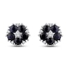 Thumbnail Image 2 of Blue Sapphire Earrings 1/20 ct tw Diamonds 10K White Gold