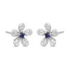 Thumbnail Image 0 of Natural Blue Sapphire Stud Earrings 1/6 ct tw Diamonds Round 14K White Gold