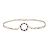 Thumbnail Image 0 of Blue Lab-Created Sapphire Anklet 1/20 ct tw Diamonds 10K Yellow Gold