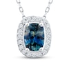 Thumbnail Image 1 of Montana Blue Natural Sapphire Necklace 1/6 ct tw Diamonds 10K White Gold