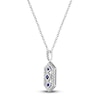 Thumbnail Image 1 of Vera Wang WISH Diamond & Natural Blue Sapphire Necklace 1/6 ct tw Round 10K White Gold