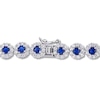 Thumbnail Image 3 of Blue & White Lab-Created Sapphire Tennis Bracelet Sterling Silver