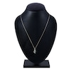 Thumbnail Image 2 of Montana Blue Oval-Cut Natural Sapphire Pendant Necklace 1/15 ct tw Round Diamonds 10K Yellow Gold 18"