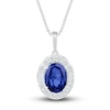 Thumbnail Image 1 of Lab-Created Sapphire Necklace Sterling Silver