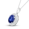 Thumbnail Image 2 of Lab-Created Sapphire Necklace Sterling Silver