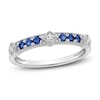 Thumbnail Image 1 of Natural Blue Sapphire Ring 1/20 ct tw Diamonds 14K White Gold