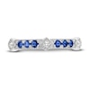 Thumbnail Image 4 of Natural Blue Sapphire Ring 1/20 ct tw Diamonds 14K White Gold