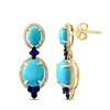 Thumbnail Image 1 of LALI Jewels Natural Blue Sapphire & Natural Turquoise Earrings 1/3 ct tw Diamonds 14K Yellow Gold