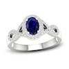 Thumbnail Image 1 of Blue & White Lab-Created Sapphire Ring 10K White Gold