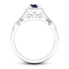 Thumbnail Image 4 of Blue & White Lab-Created Sapphire Ring 10K White Gold