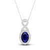 Thumbnail Image 1 of Blue & White Lab-Created Sapphire Necklace 10K White Gold 18&quot;